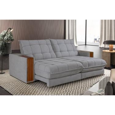 Imagem de Sofá Retrátil Berlim 1,80m 2 Lugares Molas Ensacadas Txr Prata
