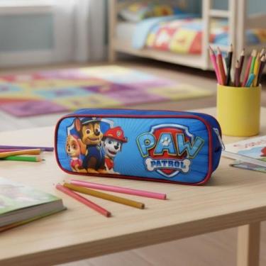 Imagem de Estojo Escolar Infantil Patrulha Canina Azul - SM, Azul