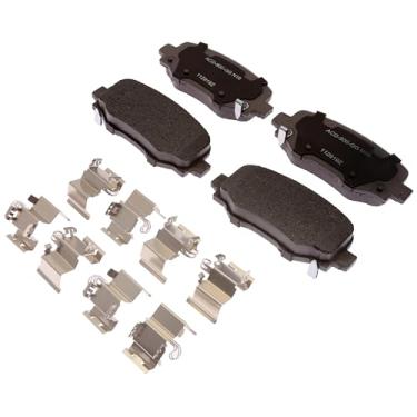 Imagem de ACDelco Conjunto de pastilhas de freio a disco traseiro de cerâmica prata 14D1734CH com clipes