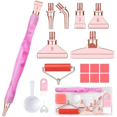 Imagem de Sttargxing Kit de canetas de pintura de diamante, 13 peças de pontas de aço inoxidável com 6 argilas, pontas para vários colocadores, acessórios de pintura de diamante 5D, substituição para artesanato