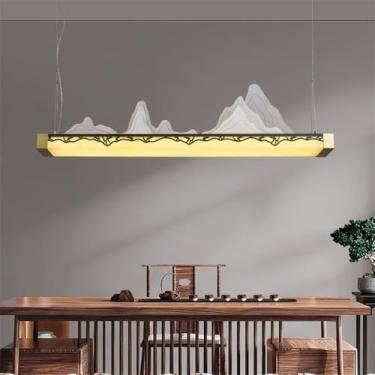 Imagem de Restaurante Contemporâneo Lâmpada Pingente LED Estilo Chinês Retro Criatividade Bar Balcão Sala de Estar Quarto Estudo Hotel Casa de Chá Candelabro (Estilo 32 L121CM)