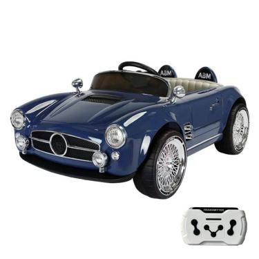 Imagem de Mini Carro Elétrico Retrô 12V Controle Remoto Infantil Azul Importway Bw-321 Az Motorizado
