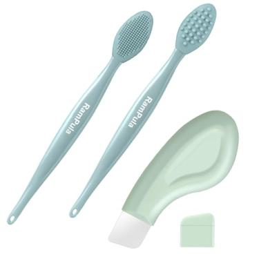 Imagem de RamPula Ferramenta de remoção de cravos, esfoliante de pele, espátula facial e esfoliante facial de silicone, raspador de cravos para espinhas e sebo, limpeza de poros para esfoliação, massagem