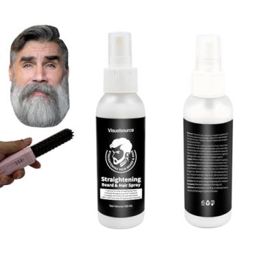 Imagem de visualsource Spray de cabelo masculino para alisamento de barba de 100 ml, spray térmico protetor de 80 °C a 230 °C para proteção de alisamento térmico, estilo evita danos e quebras para cabelo e