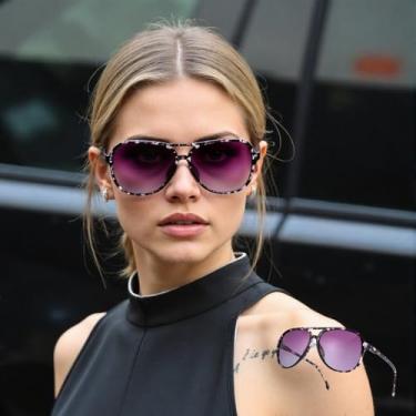 Imagem de Óculos de sol aviador polarizados modernos para mulheres e homens – Óculos de design retrô com ajuste confortável, Preto e branco, F