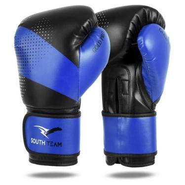 Imagem de Luva De Boxe Profissional Gold Pro South Team, Azul, 16oz, PU