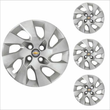 Imagem de Jogo Calota Aro 13 Corsa Classic Chevrolet GM + Emblema Resinado - Gri