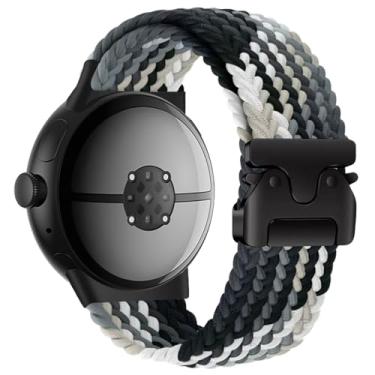 Imagem de Yeahxing Pulseira para Pixel Watch 4/3 de 45 mm - Pulseira trançada de nylon elástico para Google Pixel Watch 4 de 45 mm 2025, serve para pulseira ajustável de 17,3 a 25,9 cm com fivela de paraquedas