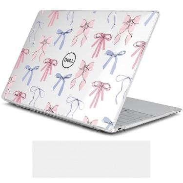 Imagem de Loyrina Capa floral para Dell XPS 13 Copilot+ PC tela de 13,4 polegadas versão 2024 2025 – Capa fina e leve transparente para laptop com proteção resistente a arranhões, laço rosa
