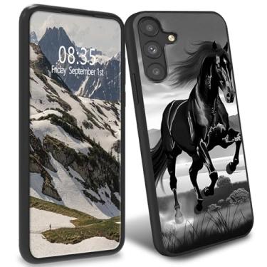 Imagem de BFDHGQZC Capa de TPU para Samsung Galaxy S25 FE 6,7 polegadas fina TPU capa à prova de choque anti-queda capa de proteção de corpo inteiro para Samsung S25 FE, cavalo preto