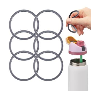 Imagem de 6 peças de junta de substituição para Owala FreeSip 680.4 g 947.2 g, anel de vedação de silicone para tampa de garrafa de água compatível com Owala 19/24/32/1,134 g vedação de silicone à prova de