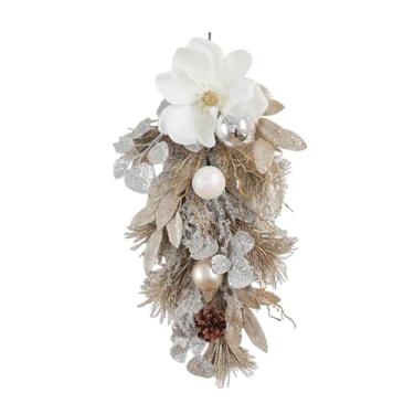 Imagem de KiBcsLic Guirlanda de Natal em Formato de Lágrima de 55 Cm, Decoração Natalina Artificial para Porta de Entrada, Parede Ou de Flores para Uso Interno E E