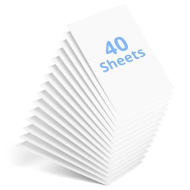 Imagem de Cartolina branca com 40 folhas, 21 x 28 cm, peso premium, 200 g/m², papel para impressora, artesanato, material escolar, cartões de convites