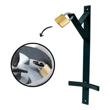 Imagem de 2X Suporte Botijão De Gás Antifurto Parede