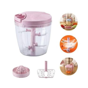 Imagem de Processador De Alimentos Rosa 3X1 Picador Espremedor Batedor