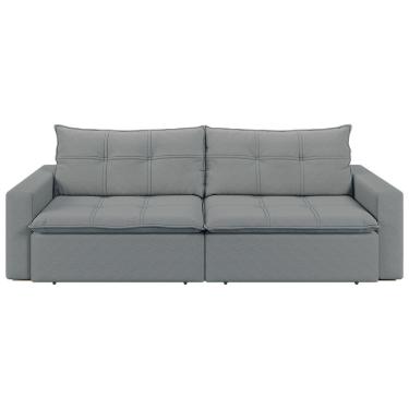 Imagem de Sofá Retrátil E Reclinável Joinville 2,70m Linho Cor Chumbo 2343