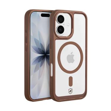 Imagem de Gshield Capa Case Wave Anti-impacto com Cordão de Pulso Incluso, Lateral Antiderrapante, Compatível com Magsafe (Transparente/borda Desert, iPhone 17)