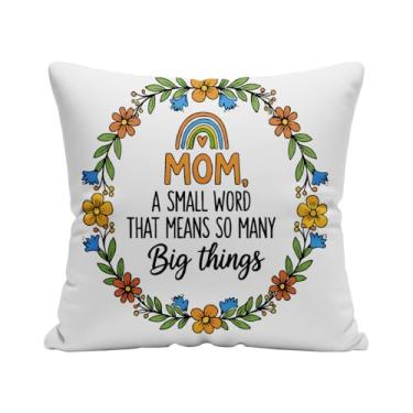 Imagem de wtisan Capa de almofada de presente para mãe, 45,7 x 45,7 cm, melhores presentes para mãe e filho, para o dia das mães, aniversário, Natal, fronha decorativa com envelope de presente