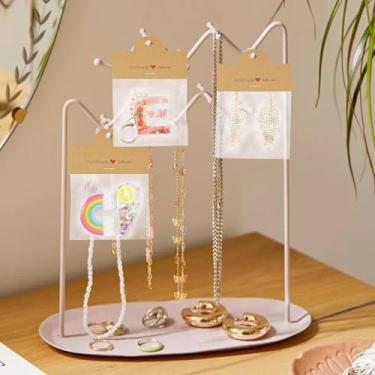 Imagem de Kit de exibição de joias feito à mão com 100 peças – elegantes bolsas transparentes e cartões de amor, ideal para pulseiras, chaveiros, brincos, faixas de cabeça – perfeito para embalagens de pequenas