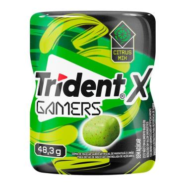 Imagem de Chiclete Trident X Gamers Citrus Mix Goma de Mascar Sem Açúcar 48,3g