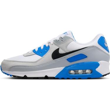 Imagem de Nike Tênis masculino Air Max 90 (FN6958-102, branco/azul foto/platina pura/preto), Branco/preto - foto azul-platina pura, 46
