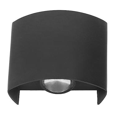 Imagem de Luminária de Parede LED à Prova D'água de Alumínio Preto Lâmpada de Parede Externa 110-265V para Jardim e Quintal (Luz brilhante)