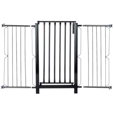 Imagem de Grade Master, Grade e portão para cachorro bebê pet, vãos de 116cm a 120cm - Preto