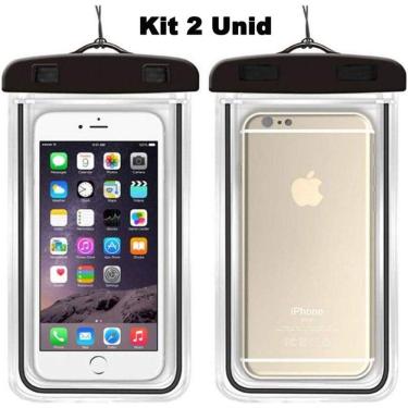 Imagem de Kit 2 Unid Capa A Prova D Água Para Celular Universal Até 6.5 Polegadas Preto