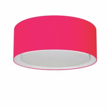 Imagem de Plafon Cilíndrico Duplo Vivare Md-3036 Cúpula Em Tecido 50x25cm - Bivolt Rosa-pink 127/220v