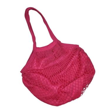Imagem de Bolsa De Praia Feminina Saco De Rede Macramê Verão Piscina Com Alça Cor:pink