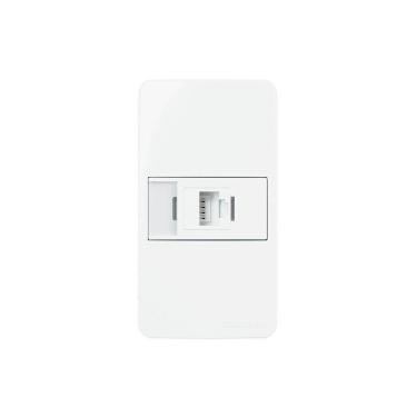 Imagem de Placa Para Condulete Caixa 3/4" Com Tomada Para Rede De Informática Margirius Sleek Rj45 Cat6 Branca Branco