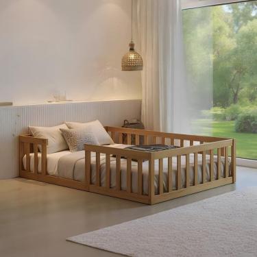 Imagem de Cama Montessoriana Casal Madeira Maciça Reforçada