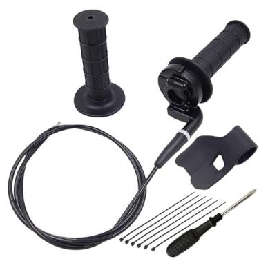 Imagem de MAKGAGAAI Kit de montagem do acelerador com cabo de 127 cm – Pegas, bloco de alumínio e auxílio do acelerador para Dirt Bike, ATV, Mini Bike, Go Kart, Scooter, Guidão de 7/20.3 cm