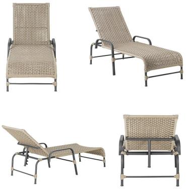 Imagem de Espreguiçadeira Catar Corda Náutica Alumínio Jardim Piscina Rami