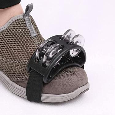 Imagem de SPYMINNPOO Kit de Percussão de Pandeiro de pé Com 4 Pares de Jingle Bell, Alça de Nylon de Metal ABS para Crianças Adultas, Design Ergonômico de Tom Brilhante para Bandas Acústicas