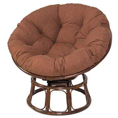 Imagem de Almofada redonda à prova d'água para varanda pátio jardim almofada de cadeira externa ou interna almofada de cadeira de substituição de ovo pendurada (cor: marrom, tamanho: 50 * 50 cm)