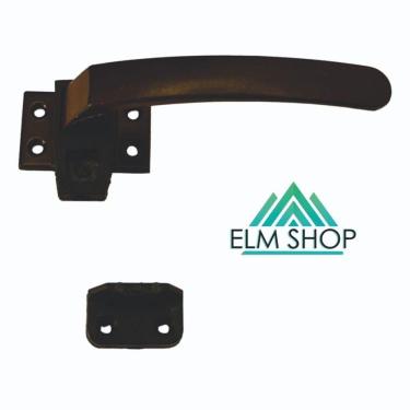 Imagem de Kit Braço Janela Maxim-ar 20cm + Fecho Alavanca Marrom
