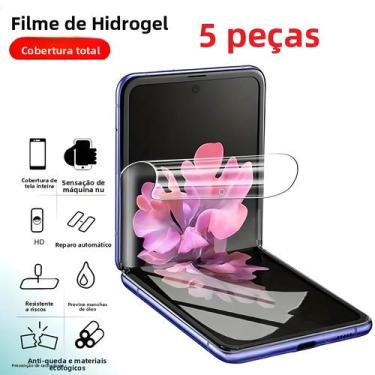 Imagem de Protetor De Tela Hydrogel Para Samsung Galaxy Z Flip 4 5, 5 Peças, Cap