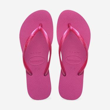Imagem de Chinelo Havaianas Slim Pink, Rosa gum, Rosa gum metalico, 35/36