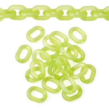 Imagem de 20 peças de conectores de acrílico de ligação rápida, cor AB, ovais, transparentes, ganchos de 19 x 14 mm para bolsa faça você mesmo, corrente de óculos, cordão de bolso jeans, verde, amarelo