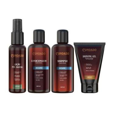 Imagem de Kit Barba 4 Em 1 Shampoo Condicionador Gel Loção Pós Barba - Condado