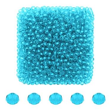 Imagem de Mandala Crafts Contas de cristal briolette turquesa de 3 mm – 1500 contas de vidro facetadas para fabricação de joias, suprimentos de contas, artesanato DIY, pulseiras, colares, brincos e contas