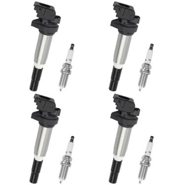 Imagem de DRIVESTAR Conjunto de 4 bobinas de ignição UF667 e velas de ignição compatíveis com BMW 228i 320i 328i 428i 428i 528i X1 X3 X4 X5 Z4 xDrive GT Gran Coupe GC 2.0L