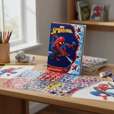 Imagem de 8 Folhas Adesivo Figurinha Personagens Infantil Disney Volta as Aulas 