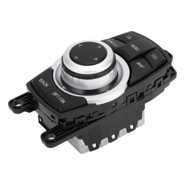 Imagem de A ABSOPRO Interruptor de controle de volante nº 65829206446 Botão de controle de rádio para BMW 528i 2010-2011 plástico preto