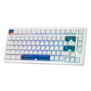 Imagem de EPOMAKER Teclado para jogos HE80 Hall Effect, sondagem de 8K e digitalização de 32K, junta cremosa, DKS, SOCD, retroiluminação RGB, troca a quente, teclado de jogos com fio para PC e Mac (branco