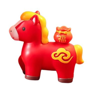 Imagem de predolo Estatueta de Cavalo em Resina, Estilo Feng Shui Chinês, Ideal para Decoração de Mesa, Lareira ou Armário, Ideal para Presente de Boas-Vindas, C