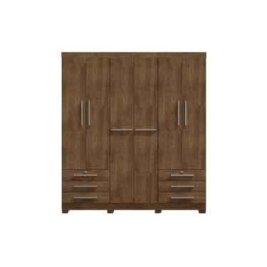 Imagem de Guarda Roupa Casal Bagé 6 Portas e 6 Gavetas Sem Espelho EdeCasaMoveis
