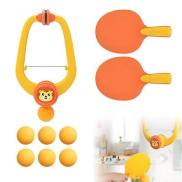 Imagem de Pong para Porta | Exercitador Ajustável,Conjunto Treinador de Ténis de Mesa com Raquetes | para Crianças Casa Escola Sala Brincadeira Festa Aniversário