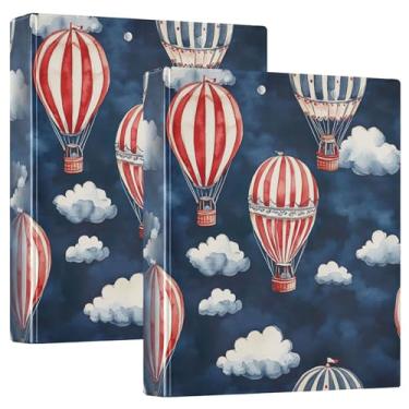 Imagem de xigua Balões de ar quente 3 fichários redondos comporta 200 folhas, à prova d'água, tamanho carta 3, fichários com bolsos internos transparentes de PVC e clipe de metal antiderrapante, 1 pacote